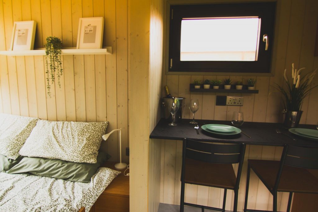 Glamping pod interior shot